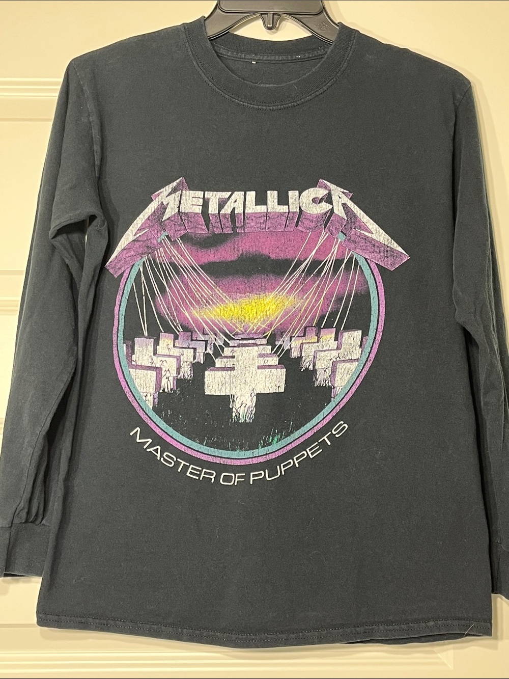 Metallica Master of Puppets Band Tee Black Long Sleeve Shirt Small